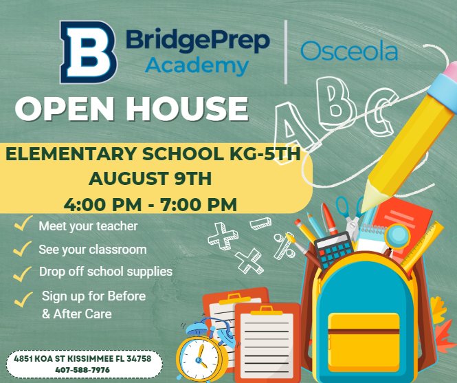 Open House Kindergarten - 5th Grade